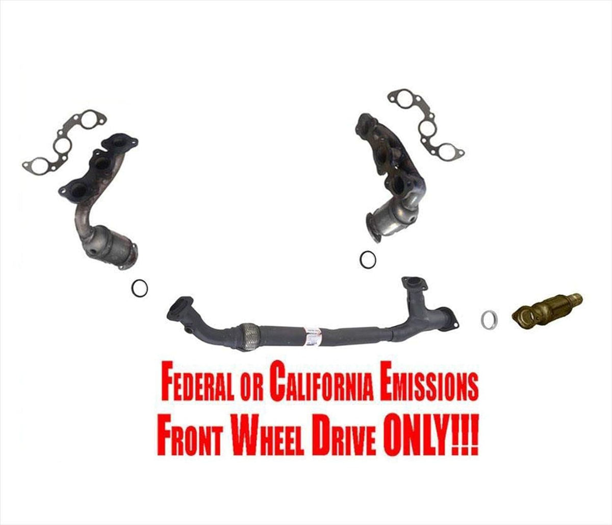 Front & Rear Converters with Flex Pipe for Toyota Sienna Front Wheel Drive S9461