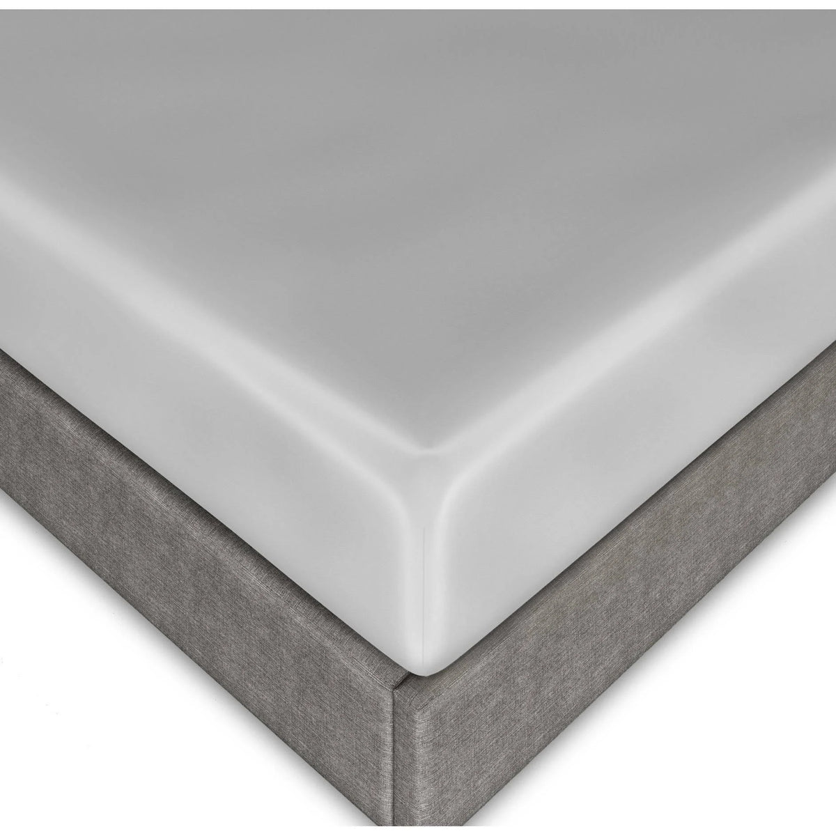 Silver Cal-King Fitted Silk Sheet C929