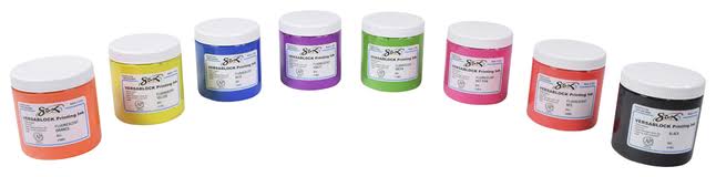 8 Ounces Assorted Fluorescent Colors Block Printing Ink Set of 8 C5774
